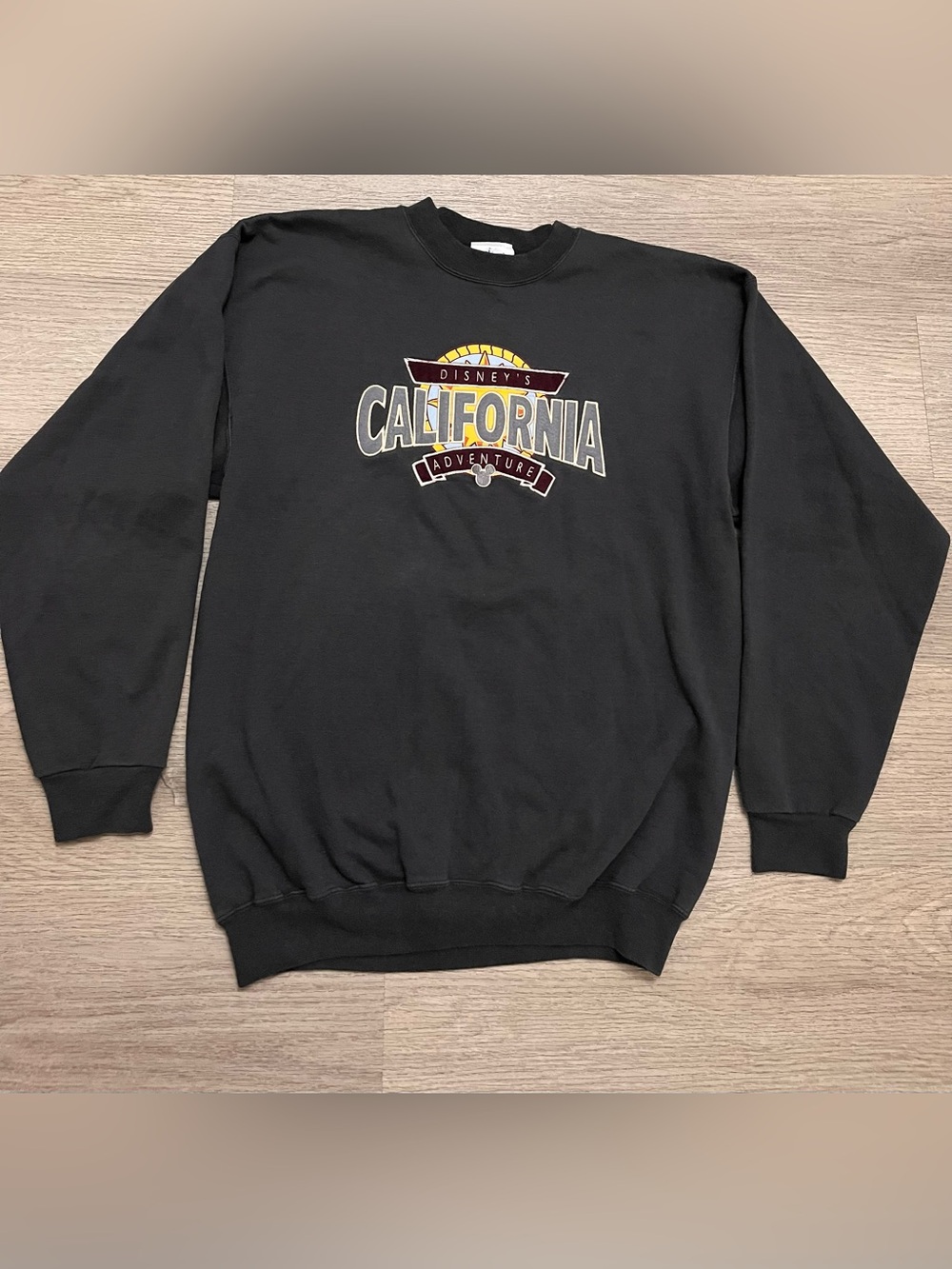 Vintage Disneyland Dark Grey California Adventure Crewneck Sweatshirt